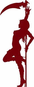 Sexy Girl Grim Reaper Scythe Ploe Dancer Car Truck Window Vinyl Decal Sticker - Foto 1 di 2
