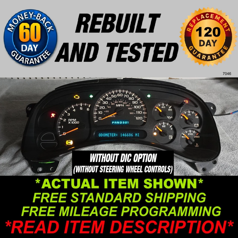 Silverado Sierra Tahoe Suburban Yukon Avalanche Gauge Cluster 2003-2005 Foto 1 de 4