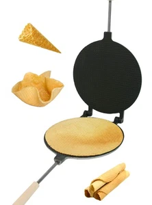 Wafflera Forma Redonda Antiadherente - Waffle Cono Maker - Plancha Krumkake - Oblea... - Imagen 1 de 9