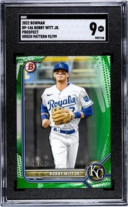 2022 Bowman #BP-146 Bobby Witt Jr. Prospect Rookie RC Green Pattern /99 SGC 9 - Picture 1 of 2