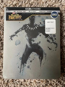 BLACK PANTHER (2018) Best Buy 4K Ultra HD + Blu-ray + Digital STEELBOOK SEALED - Bild 1 von 2