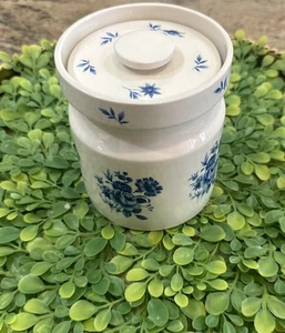 Portmerion Harvest Blue Canister, Small with Lid 4.75 inch tall - Picture 1 of 16