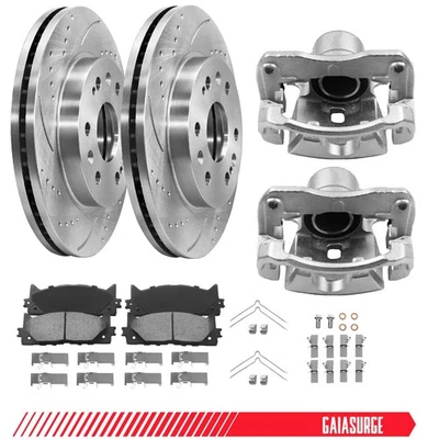 Front Brake Rotor Pads + Brake Caliper for Toyota Camry 2007- 2018 Toyota Avalon Foto 1 de 4