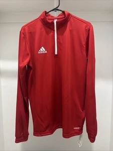 Adidas Herren Entrada 22 Trainingstop rot Größe Small 1/4 Viertelreißverschluss Aeroready - Bild 1 von 3