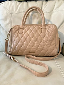 Vera Bradley Leather Quilted Satchel Bag Crossbody Blush Pink - Picture 1 of 19
