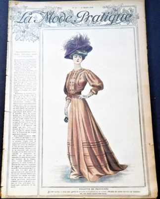 La Mode Pratique –14 March 1908, No. 11 French Fashion Magazine. Foto 1 de 4