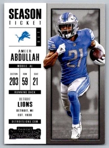 2017 Panini Contenders Ameer Abdullah Detroit Lions #29 - Picture 1 of 2