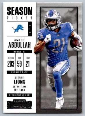 2017 Panini Contenders Ameer Abdullah Detroit Lions #29 - Image 1 of 2