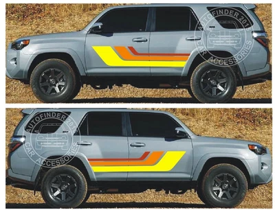 Kit de 2 piezas de calcomanías laterales gráficas para puerta de coche pegatinas de carreras para Toyota 4Runner Foto 1 de 4