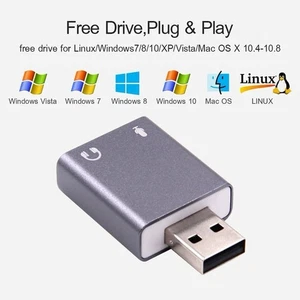 Carte Son Externe USB Ultra-Portable – Microphone Entrée & Sortie Audio Hifi - Zdjęcie 1 z 3