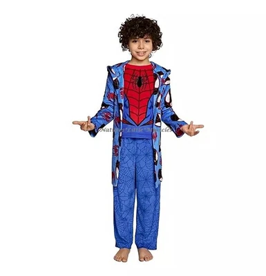 Spiderman Robe Pajamas Set Boys Bathrobe 3 Piece Size 2T 4 5 6 7 8 10 Marvel NWT - Image 1 of 4