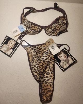 Conjunto de sujetador y tanga de tiro alto Marilyn Monroe vintage años 90 de Warner's nuevo con etiquetas M 34  Foto 1 de 4
