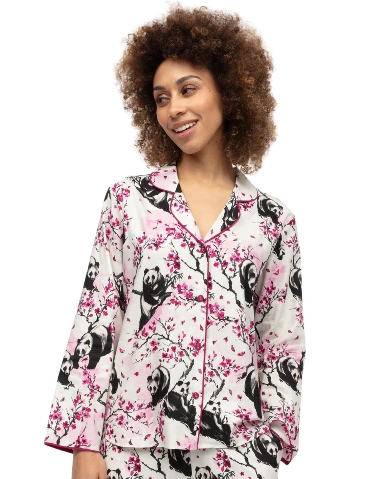 Cyberjammies Penelope Pyjama Top Womens Nightwear 0437 Panda Print - Image 1 of 4