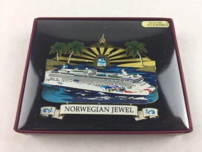 NATION'S TREASURES Nations Treasures Norwegian Jewel Cruise Ship Brass Metal Ornament Souvenir