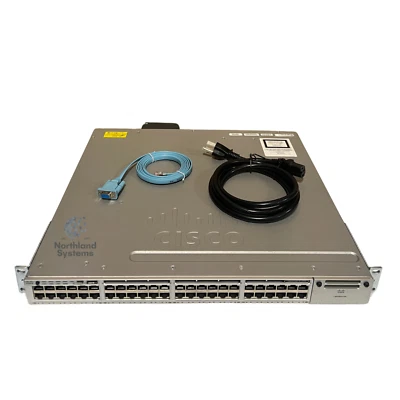 Cisco WS-C3850-48U-S 48-Port UPoE Switch w/ 1x 1100W PSU - Image 1 of 2
