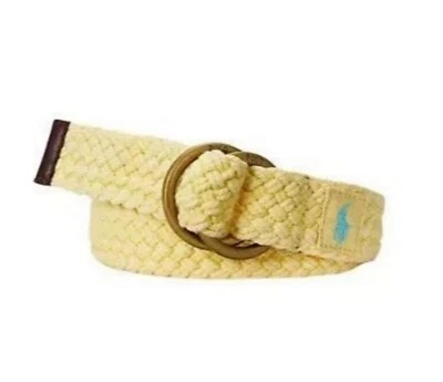 Polo Ralph Lauren Masculino Acabamento em Couro Cinto Trançado Anel D Amarelo Pálido L 38 - Imagem 1 de 2