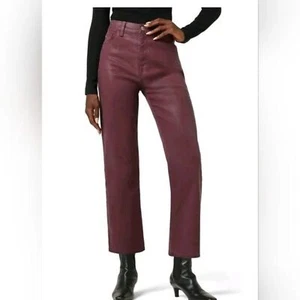 Hudson Noa Red Rosewood Highrise Straight-Leg Crop Jeans SZ 24 NWT - Picture 1 of 14