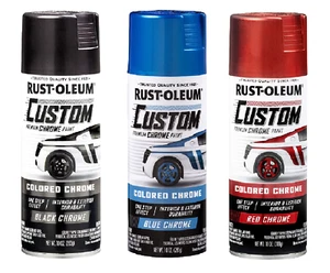 Rust-Oleum Automotive Custom Chrome Spray Paint Choose color ( Black,Red,Blue) - Picture 1 of 8