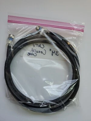 Coaxial Tv Cable RG6 CATV Cord Z-Wire Black 34" Twist On Off - Image 1 of 3