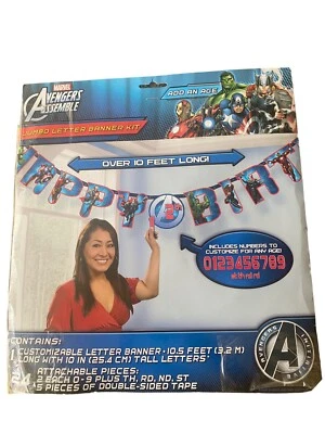 Kit de banner de letras Jumbo Avengers suministros para fiestas de cumpleaños Foto 1 de 3