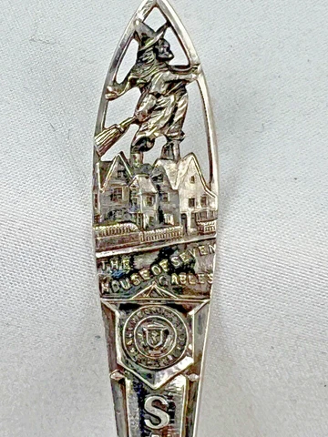 Spoon Sterling Silver  Salem Witch House of 7 Gables Souvenir  No Mono by Watson Cover