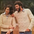 1980s Aran Zip Jacket Jumper Knitting Pattern Cleckheaton X11 Man Woman Bobble 