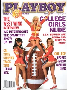 PLAYBOY October 2001 - SEC College Girls, Facts about Men, Elvira's Night Moves - Imagen 1 de 2