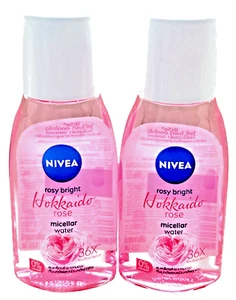 Nivea Rosy Bright Hokkaido Rose Micellar Water Cleansing Removes Makeup 125ml *2 - Picture 1 of 11