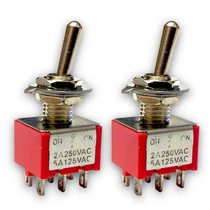 ✅ 2x 6Pin 3 Pos Ein Aus Kippschalter Schalter On Off AC DC 12V 125V 6A 250V ✅ - Picture 1 of 17