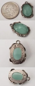 Vintage Sterling silver 925 Oval Peridot Stone Charm Pendant pt31 - Picture 1 of 1