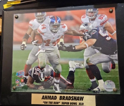 NFL New York Giants Ahmad Bradshaw on the run plaque Super Bowl XLVI Photo 16x20 - Image 1 of 2