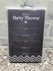 It's a Baby Shower Baby Invitations 20 Invitations & 20 Envelopes Grey/Green NEW - Picture 1 of 2