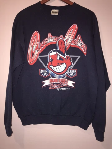 VINTAGE 1995 CLEVELAND INDIANS GUARDIANS CREWNECK SWEATSHIRT large Cover