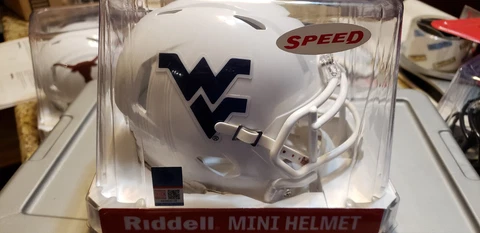 WEST VIRGINIA MOUNTAINEERS PATRIOTIC NCAA Mini Speed Football Helmet  RIDDELL Cover