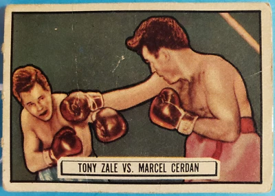 1951 TOPPS RINGSIDE #44 TONY ZALE vs MARCEL CERDAN - Image 1 of 3