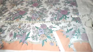 Vintage Border Print Fabric w/Large Floral pattern 1 1/2 yard length x 64" width - Picture 1 of 4