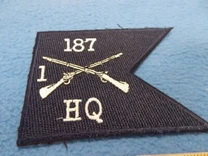 US Army HQ Co 1ST Bn 187TH Infantry Regt 4" Guidon flag patch - Picture 1 of 3