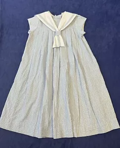 Bailey Boys Classic Seersucker Sailor Dress Blue White 6 Made in USA St Simmons - Picture 1 of 10