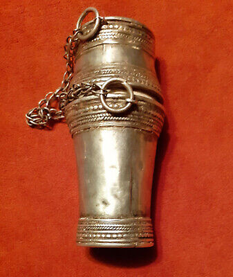 Antike Betel-Kalk-Flasche/Dose Aus Silber - Seltene Form - 115 G BURMA / MYANMAR • 105€
