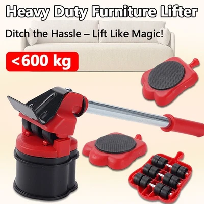 Heavy Duty Furniture Lifter Set Up to 600lb 14Pcs Roller Moving Tool 4 sliders - Image 1 of 4