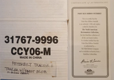 Matchbox Collectibles #31767A 1939 Peterbilt Tractor/Trlr Pabst Blue Ribbon Beer - Image 1 of 4