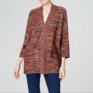 PURE J. JILL Campari SPACE DYED V-NECK PULLOVER Relaxed Sweater MP - Picture 1 of 9