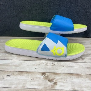 Nike Solarsoft KD Slide Size 13 New White Volt Vivid Blue 631402-104 2013 Rare - Picture 1 of 8
