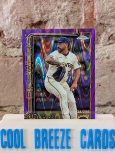 2025 Topps Chrome Nestor Cortes Purple Raywave Milwaukee Brewers /250 - Picture 1 of 3