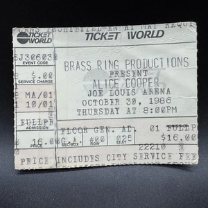 1986 ALICE COOPER KONZERT TICKET STUB, JOE LOUIS ARENA - Bild 1 von 2