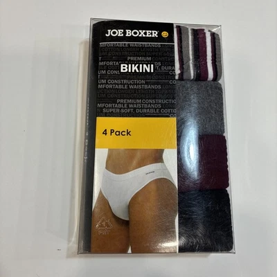 New Vintage Joe Boxer Men's 4 Pack Bikini Briefs Underwear Medium - Image 1 of 2