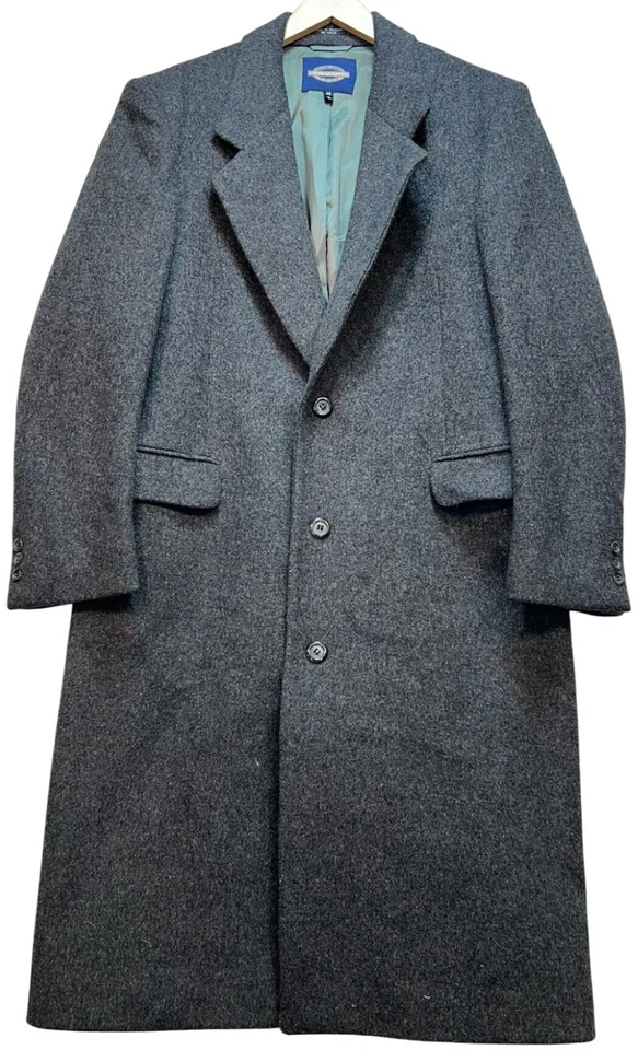 Abrigo de lana Towncraft para hombre Preppy Old Money talla 40R gris carbón jaspeado Foto 1 de 4