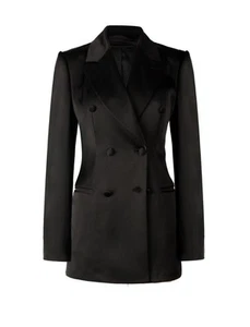 Veronica Beard Roche Black Satin Dickey Jacket - Imagen 1 de 2