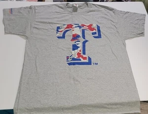 T-shirt Texas Rangers Fanatics USA Flag Patriotic MLB grigia da uomo taglia XL, Y737 - Foto 1 di 7