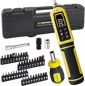 Digital Drehmoment Schraubendreher Set, 0,8-53,1 Zoll Pfund/0,09-6 Nm, 45 Stück 1/4" Zoll Poun - Bild 1 von 8